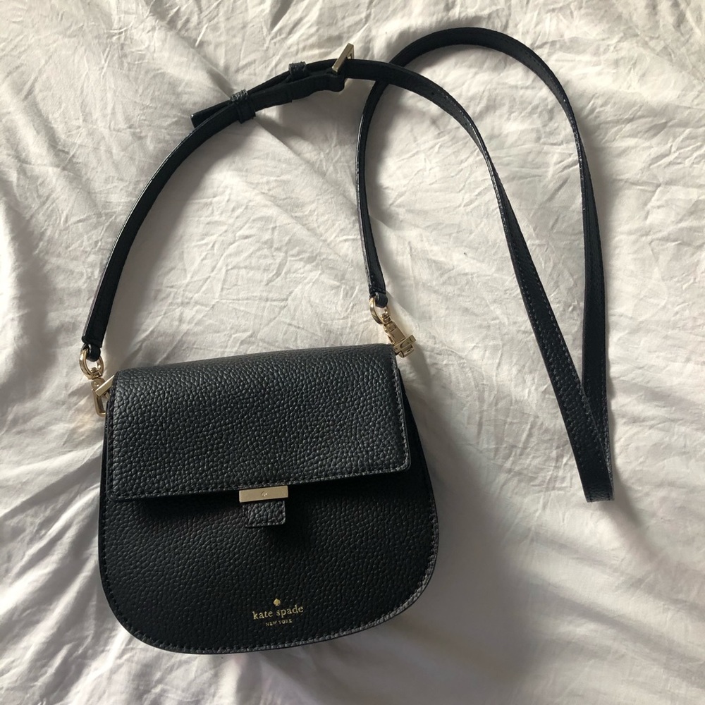 Kate Spade Small Saddle Bag - Black